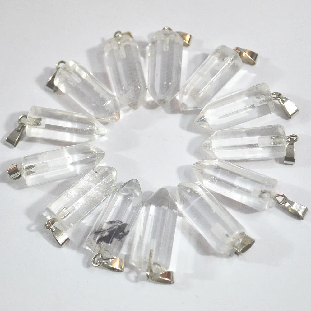 Новые модные Ассорти белый кристалл натуральный камень Талисманы столб Подвески