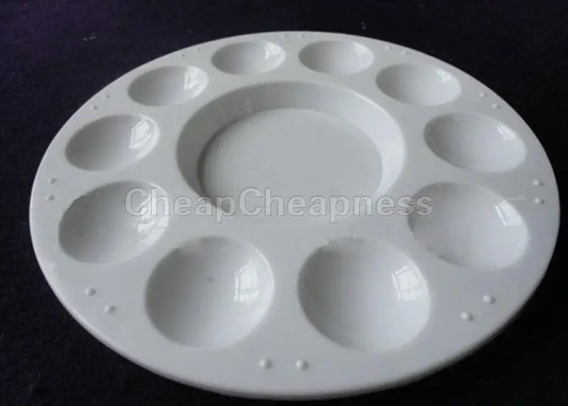 

10 Wells Design White Painting Pallet Plastic Palette Color Palette For Oil Watercolour Art Paint Plastic Drawing Tray