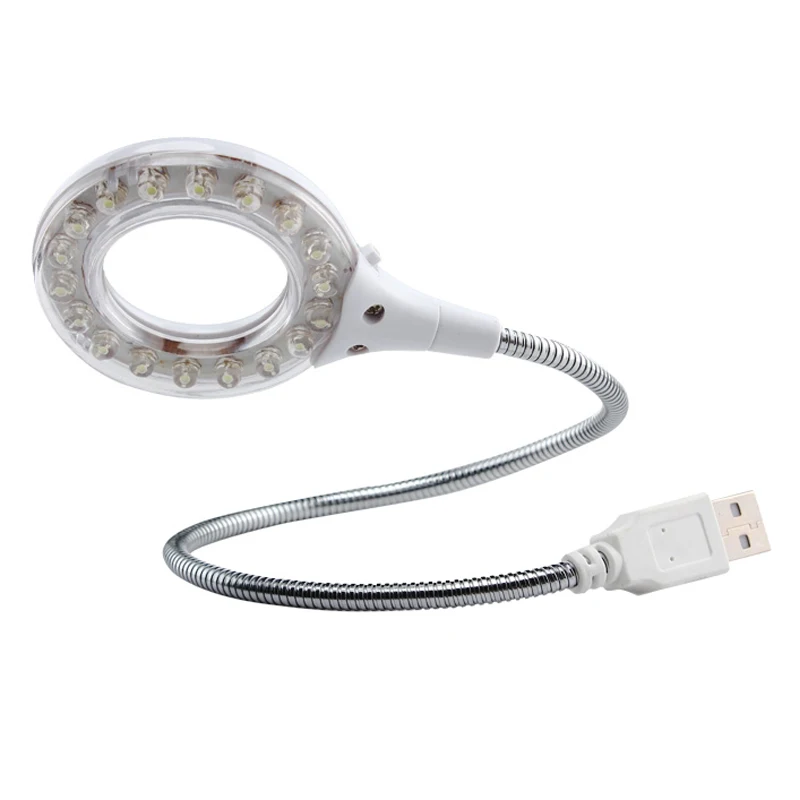 1 шт. мини-лампа с USB Портативный 18 увеличительное стекло светодиоды настольная лампа для дома, спальни, ноутбука, компьютера, для чтения