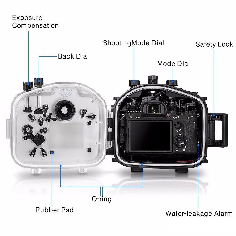 Seafrogs 40 м/130 футов корпус для подводной камеры чехол Sony A9 водонепроницаемые сумки |