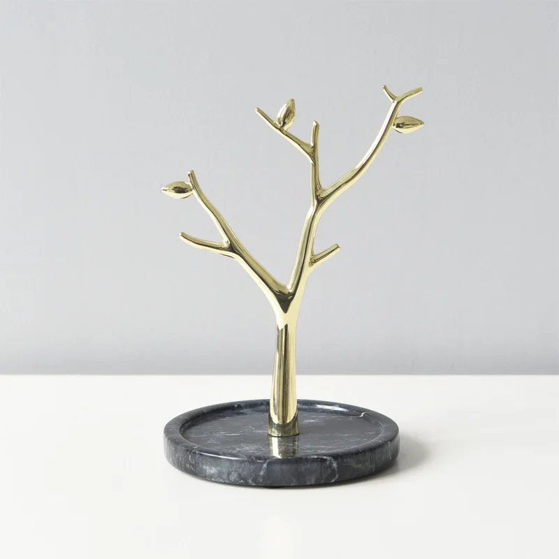 

Marble Makeup Organizer tree bird Shaped Jewelry Box Creative Cosmetic Organizer Ring Lipstick Rack Necklace Display Organizer