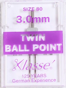 KLASSE SEWING MACHINE Twin NEEDLES Twin S Ballpoint 2.0 3.0mm Stretch 2.5, 4.0mm Jeans 4.0mm Universa 1.6 2.0 3.0 4.0 6.0 Metalf