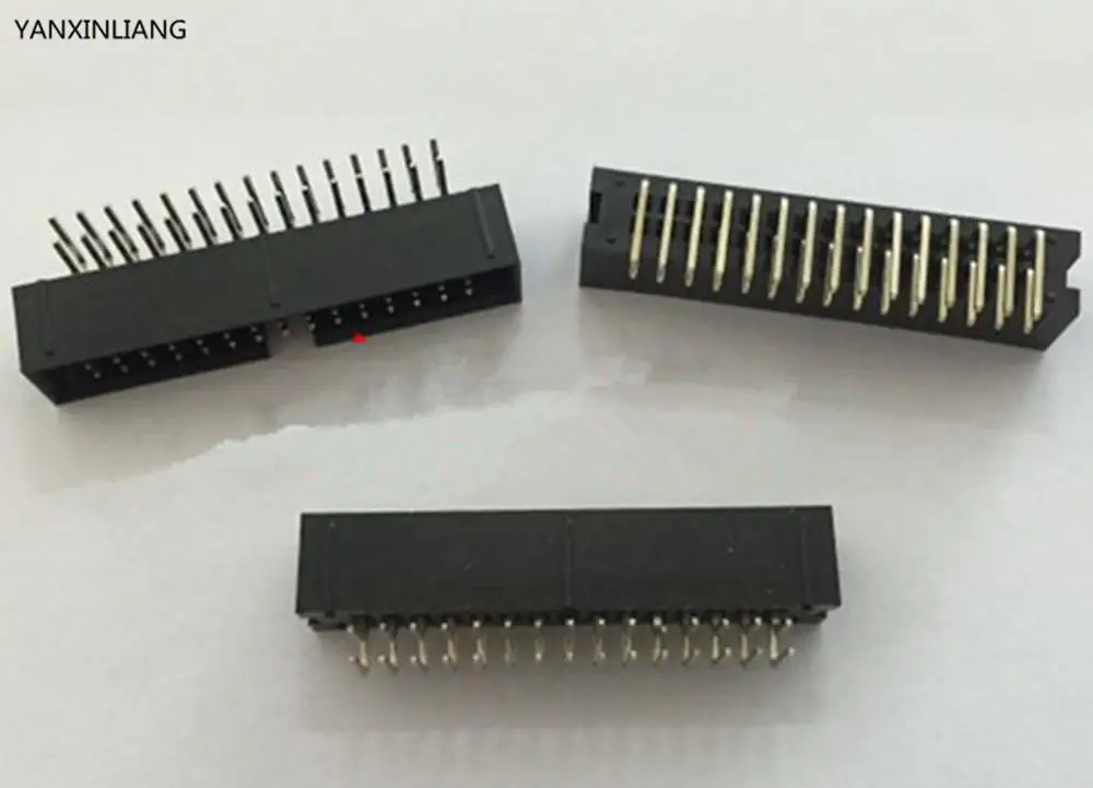 

10PCS DC3 30 Pin 2x15Pin Right Angle Double Row Pitch 2.54mm Double-spaced Pin Male IDC Socket Box Header Connector High Quality