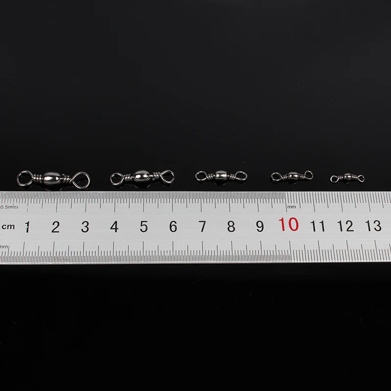 Хорошее качество черные рыболовные Вертлюги разных размеров 200 шт. ZX поворотный