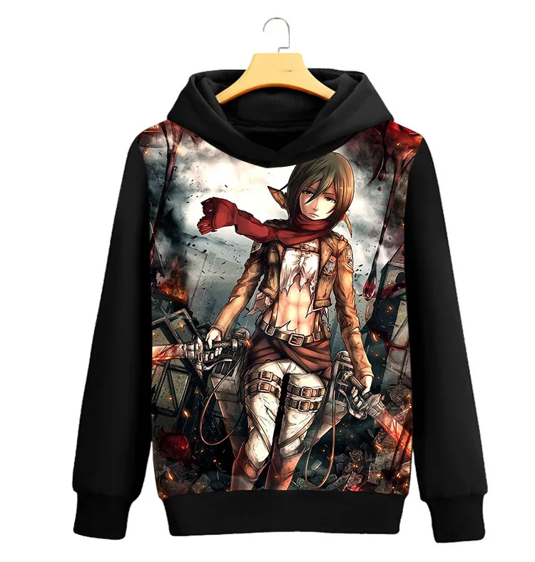 Атака на Титанов Mikasa Ackerman Косплей Eren Jaeger толстовки для мужчин и женщин мода