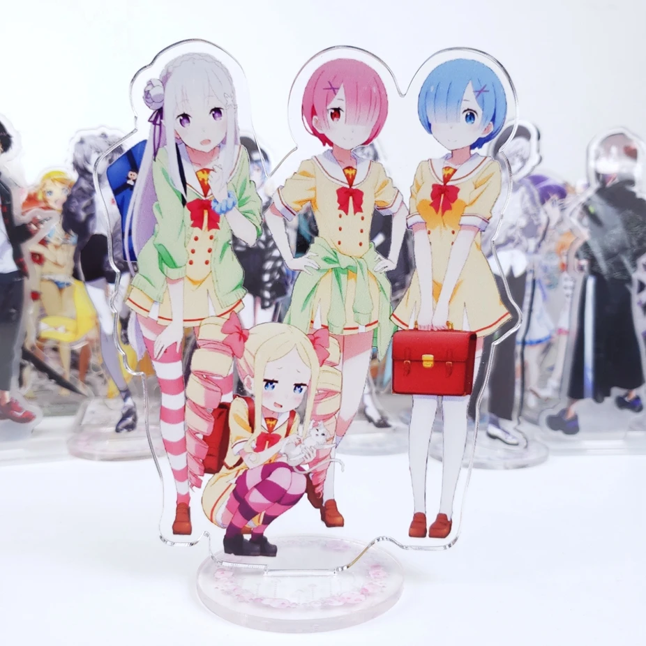 Короткая футболка с героями из японского аниме Re Zero kara Hajimeru Isekai Seikatsu Rem Ram Эмилия