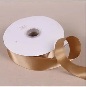 Один валик 100 ярдов шелковая атласная лента цвета шампанского для украшения