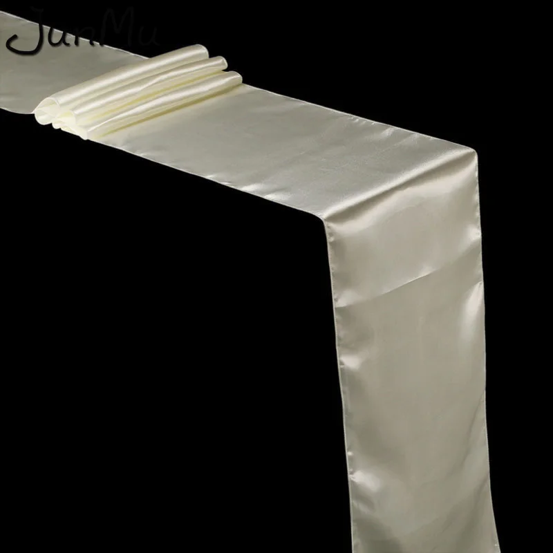ivory Атласная настольная дорожка 30 см x 275 см для свадебной вечеринки событие банкет украшение домашнего Стола Поставка покрытие стола аксессуары для скатерти - Цвет: ivory