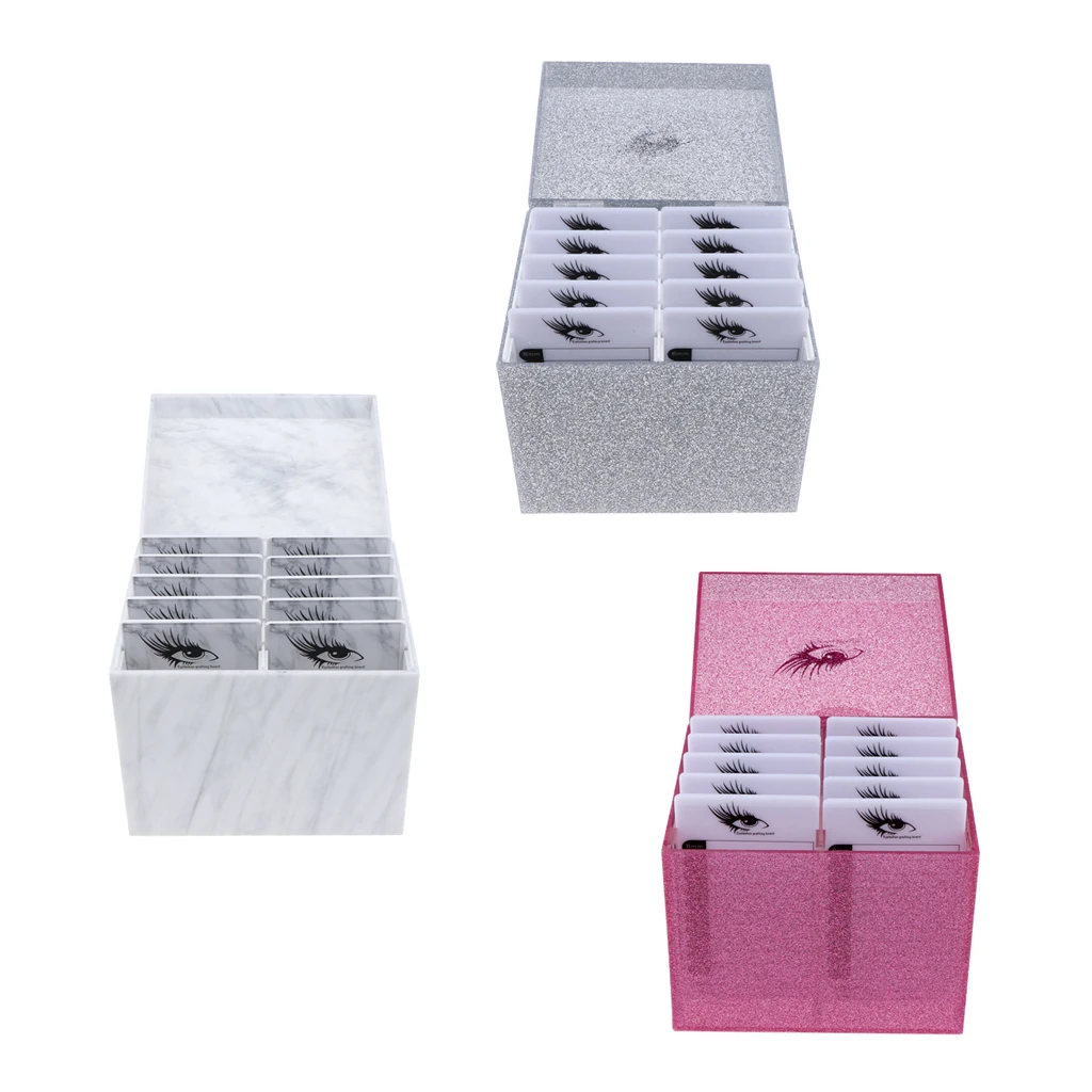 Acrylic Cosmetic Makeup Organizer Eyelash Storage Box Eyelashes Glue Pallet Holders 10 Layers Grafting Extension Tool | Красота и