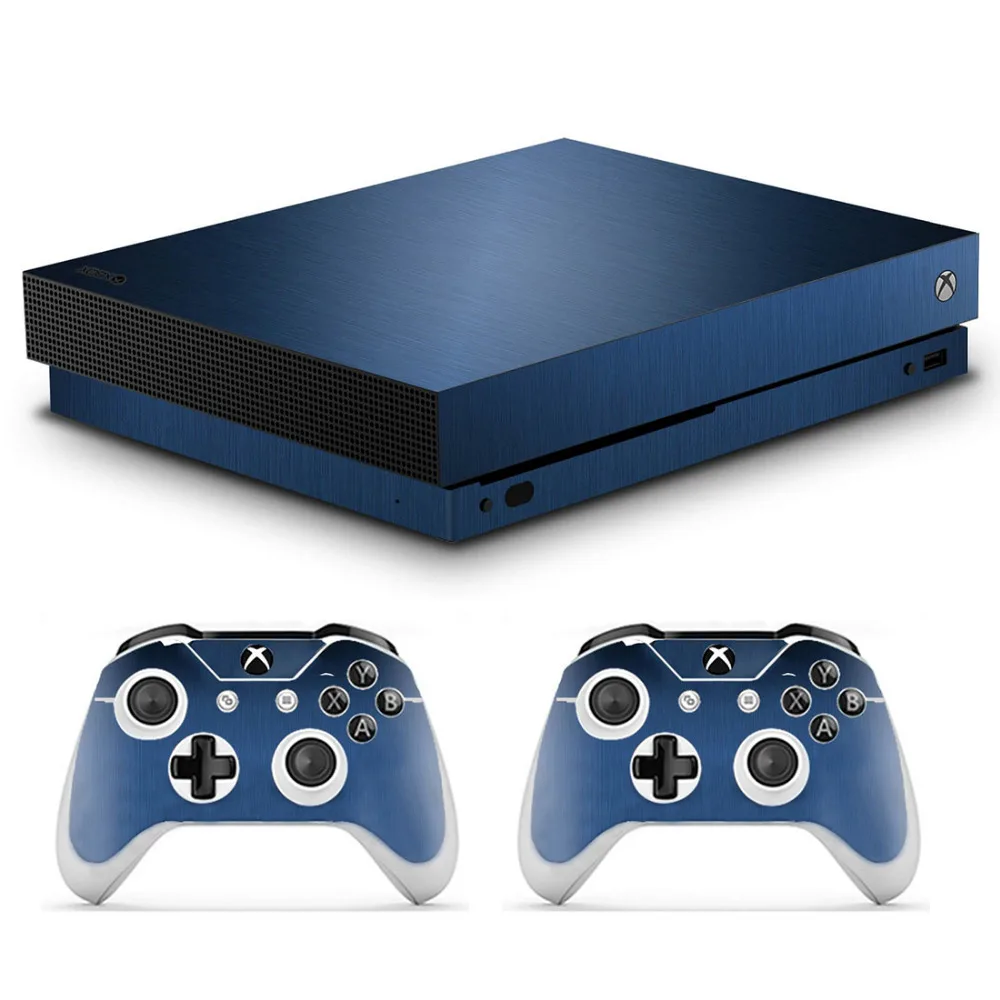Бело-черная металлическая матовая наклейка для Microsoft Xbox One X консоль и контроллеры