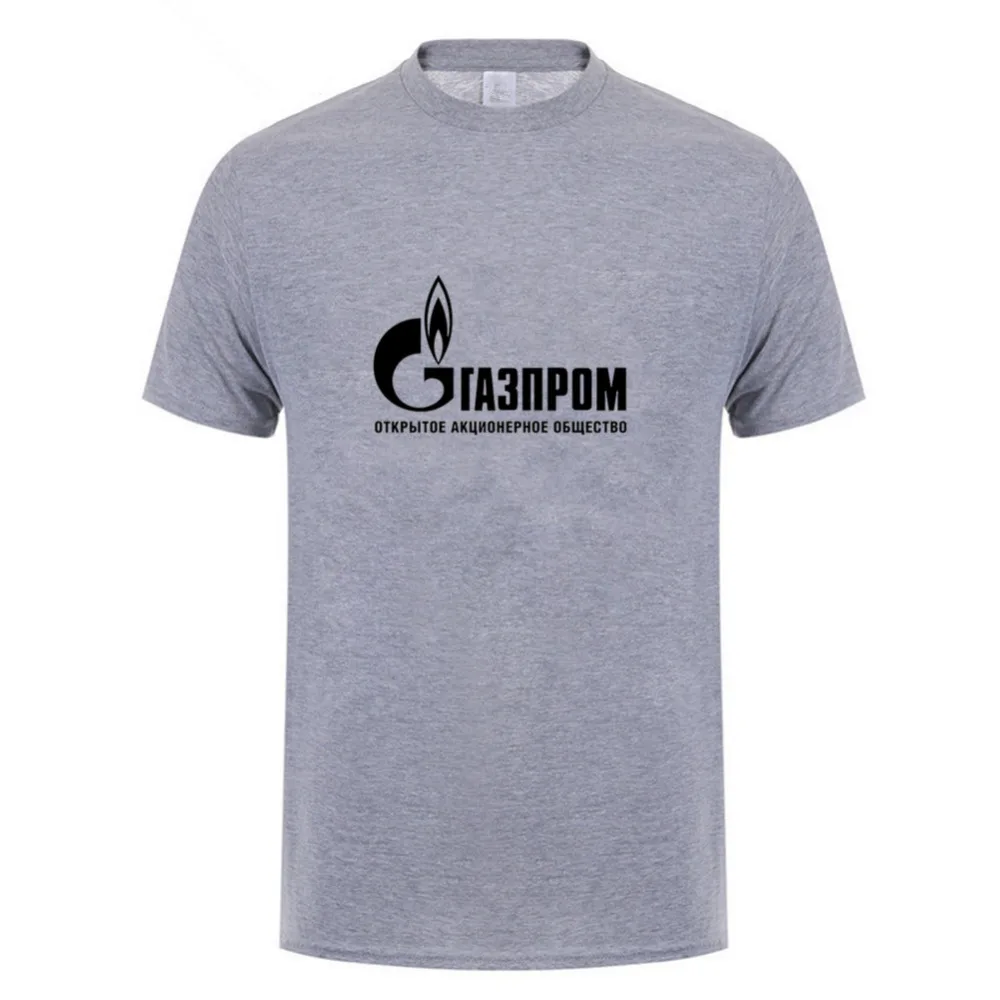 Футболка с логотипом SEVEN SISTERS oil giant GAZPROM из хлопка и лайкры модная брендовая