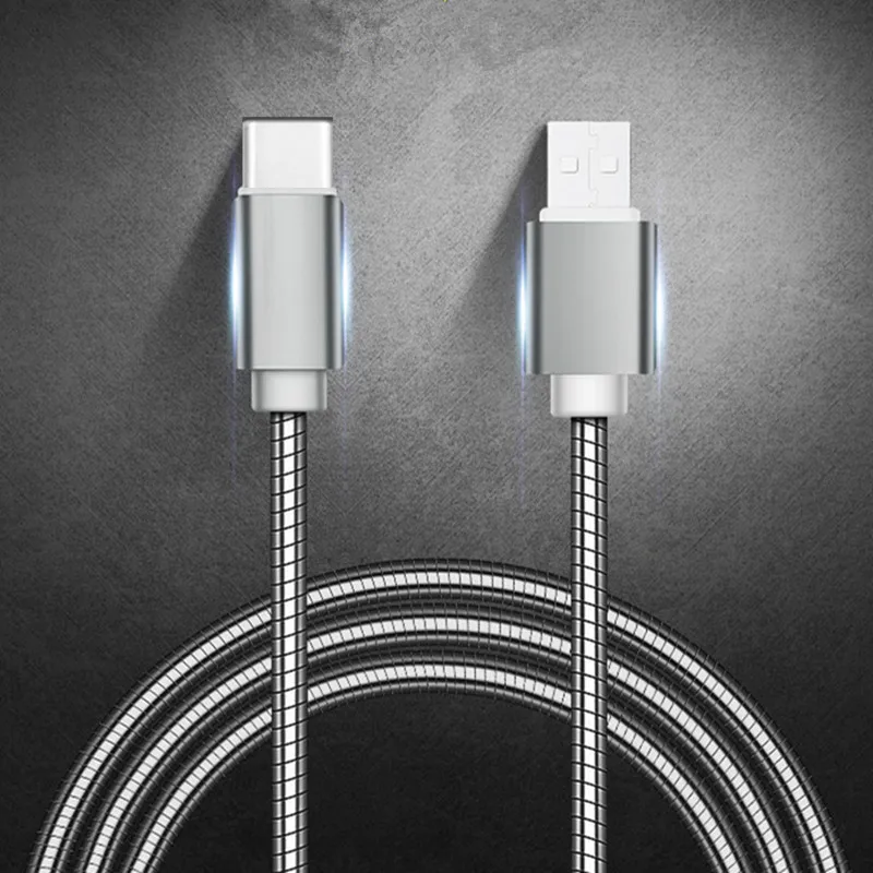 Кабель Tikono USB Type C/Micro/Lightning для телефонов iPhone/Android металлический|Кабели мобильных