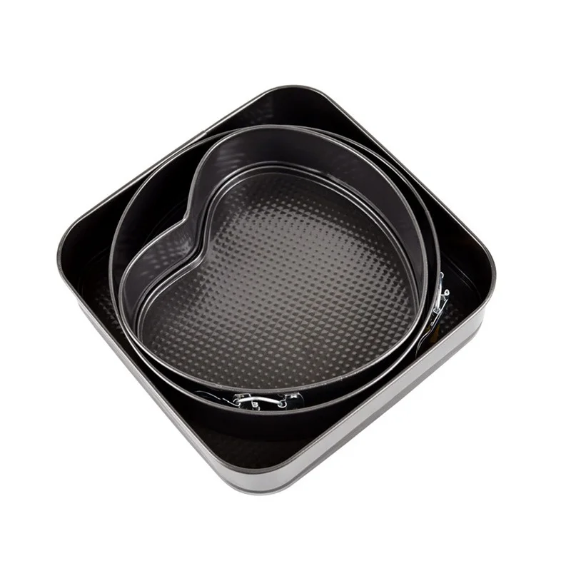 

Set Non-stick Springform Cake Pan Bakeware Mould with Removable Bottom Round Heart Square Shape