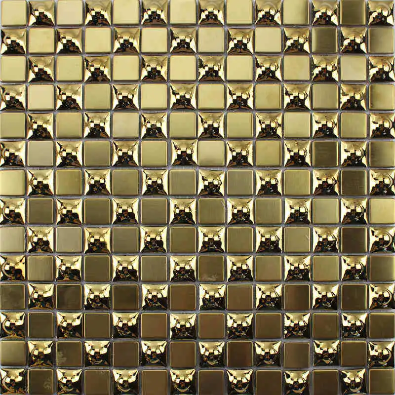3D квадратная Роскошная золотая плитка из нержавеющей стали металлическая
