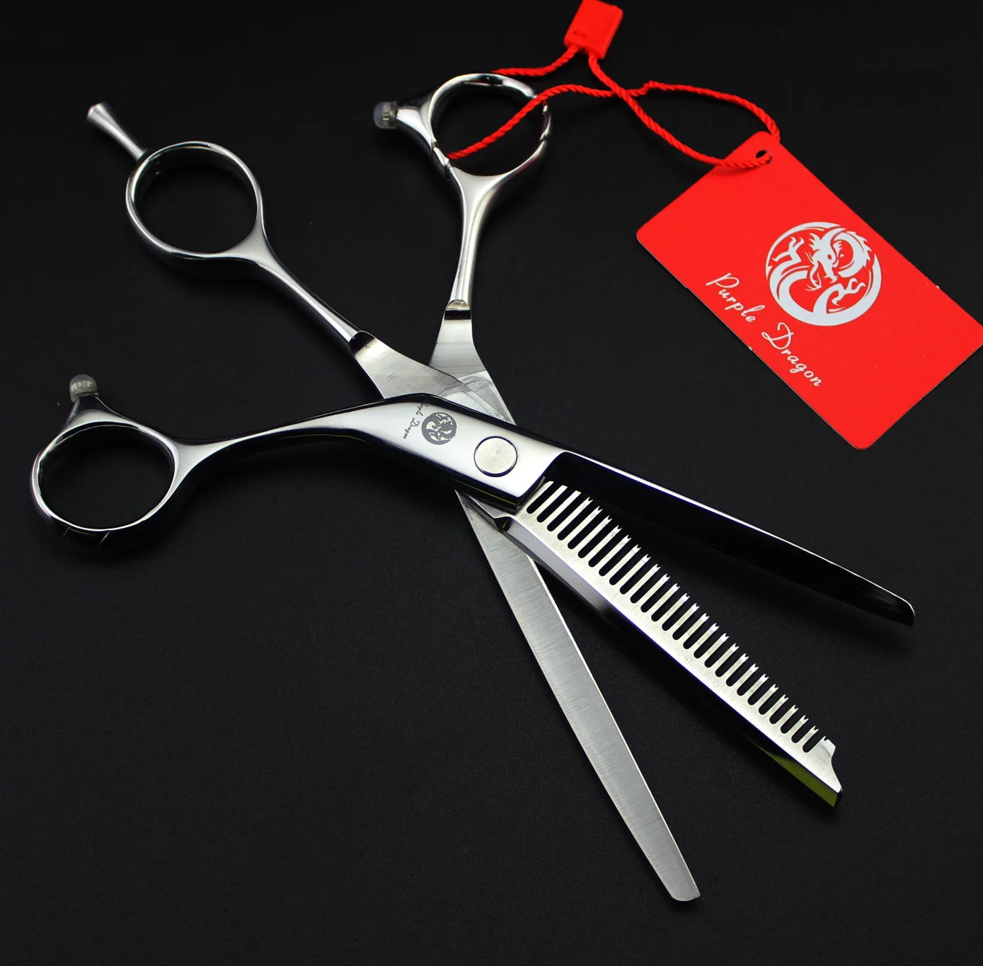 6 0-дюймовые двойные с плоскими зубцами ножницы для стрижки волос плоская + Зубная