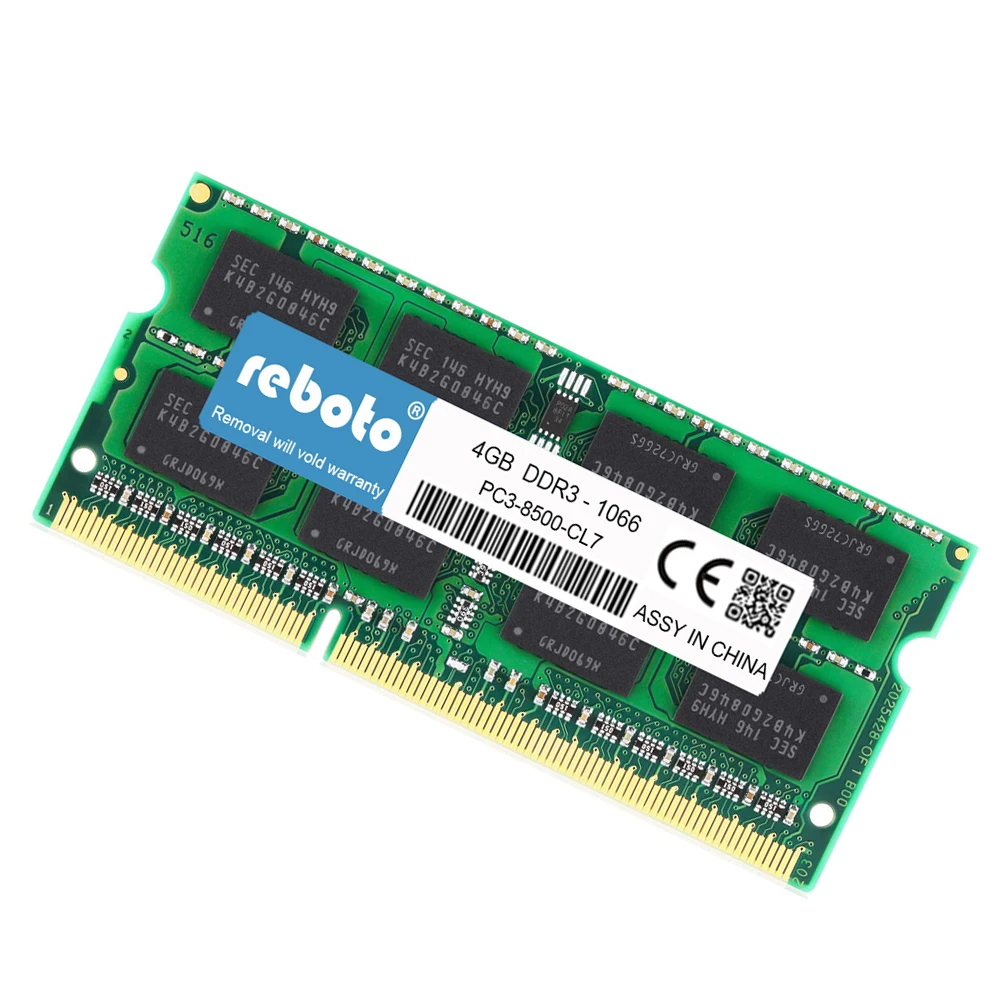 Reboto DDR3 2 ГБ 4 PC3-8500 10600 12800 для ноутбука memoria Ram ноутбук карта оперативной памяти 1 5 в |