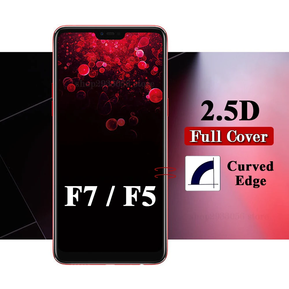 Полноэкранное клеевое стекло F 5 7 A5 A9 2020 закаленное для OPPO F5 F7 Защитная пленка