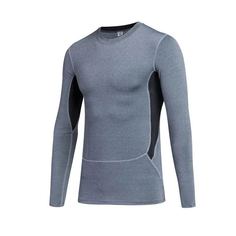 2017 New Compression Shirt Running Solid Color Long Sleeve Men Sport Shirts Gym Fitness T Mens Quickly Dry Yoga shirt | Спорт и