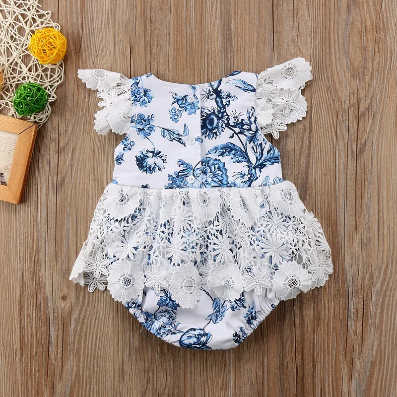 

Emmababy Cute Toddler Newborn Baby Girls Princess Lace Fly Sleeve Romper Floral Jumpsuit Outfits Flower Sunsuit
