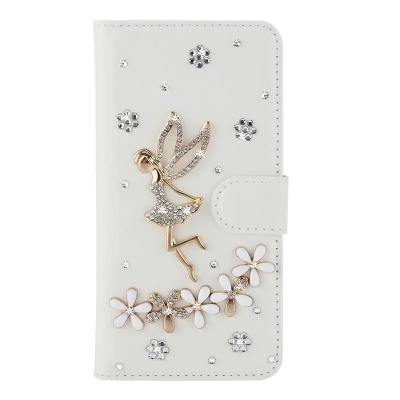 Роскошные Диаманта bling Стразы Кожа PU Крышки Случая Стойки Сальто Бумажник Слотов