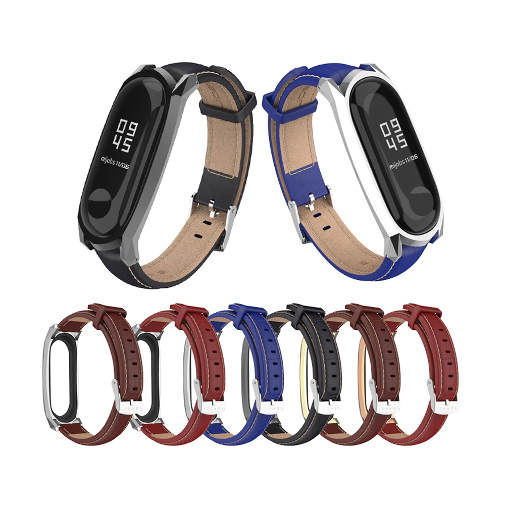 Кожаный браслет mi jobs mi band 4, ремешок на запястье для Xiaomi mi Band 4, Безвинтовой бамбуковый ремешок, Смарт-часы, ремешок для mi Band 3