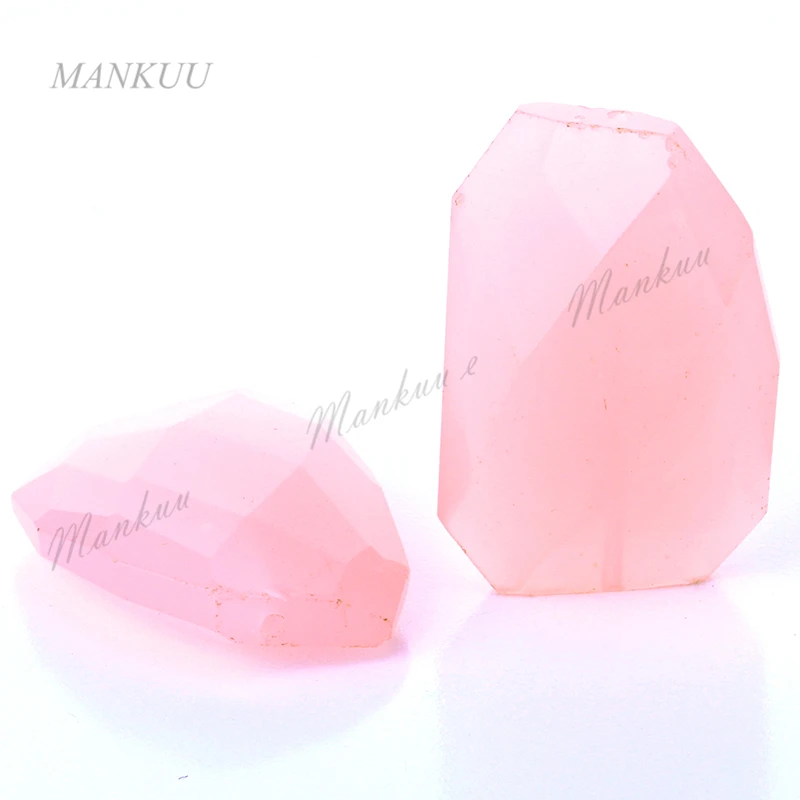 

XYCAGB008 Pink Natural Rose Crystals Loose Beads Irregular Shape Faceted Beads DIY Jewelry Finding Accessories 30*40mm