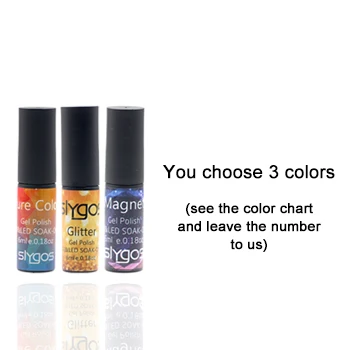 You choose 3 colors 3 шт., SLYGOS, магнит, блеск, неоновые цвета, портативный, замачивается, УФ Гель-лак, стойкий, чистый цвет, лак, маникюр, смешной набор - Цвет: You choose 3 colors