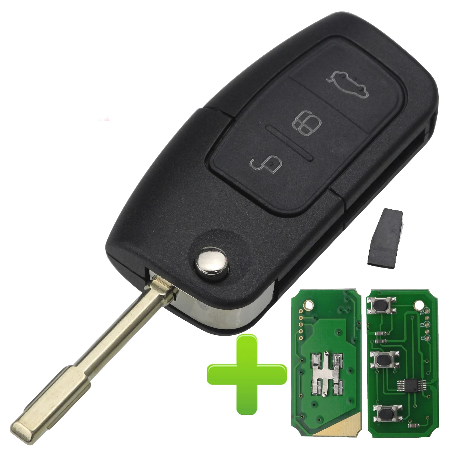 433mhz 4D63 80bit Jingyuqin флип дистанционный ключ для автомобиля с FO21 4D63/60 ID63/60 40/80bit чип 433 МГц для Ford Focus Fiesta C Max Ka Mondeo Galaxy S 3 BTN с бесплатной доставкой - Цвет: 433mhz 4D63 80bit