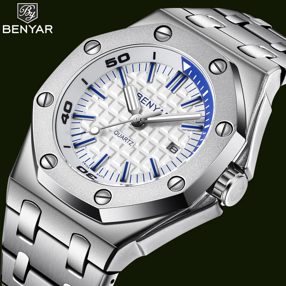 BENYAR часы мужские роскошные Marque montres mode pour homme кварцевые Hommes montre de sport Relogio Masculino