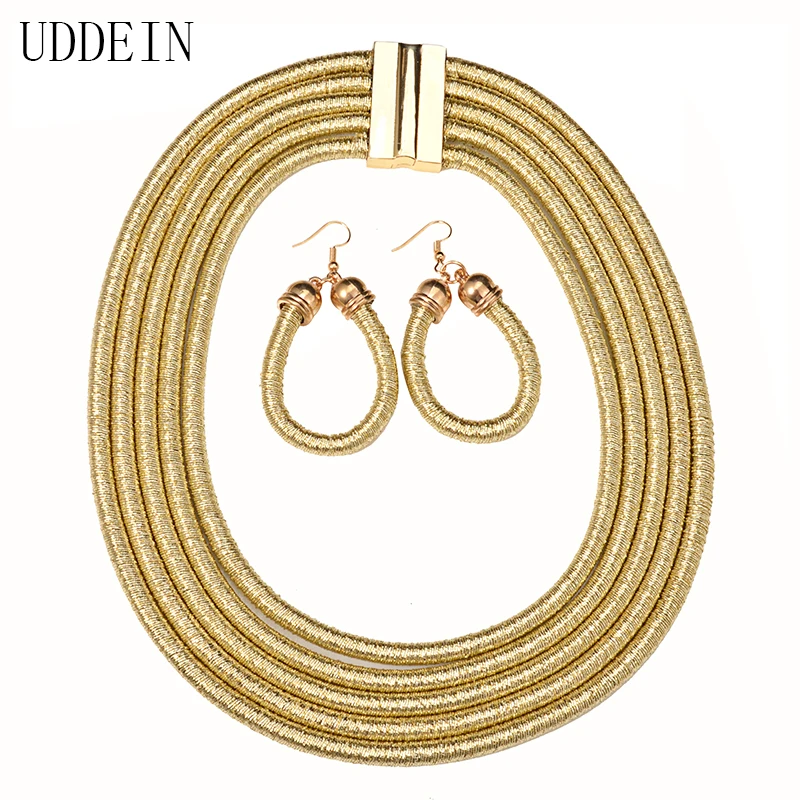 Женский набор ювелирных изделий UDDEIN многослойное ожерелье с цветным канатом и
