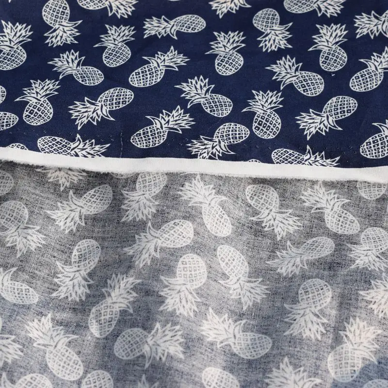 Ткань для рубашки tissus au metre 100% хлопок с ананасовым принтом ширина 145 см 2017|fabric for
