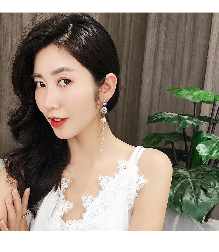 Оптовая продажа новинка 925 асимметричные женские серьги с кристаллами от Swarovski