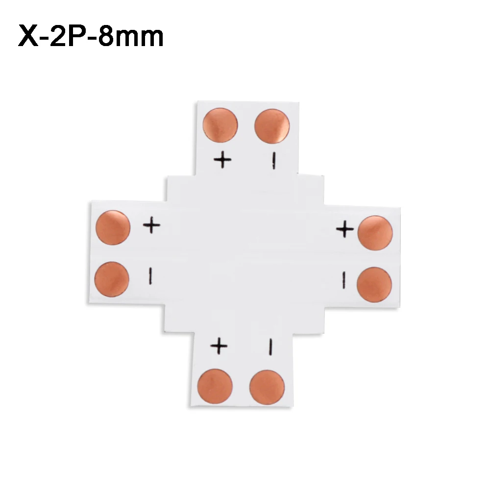 5 шт. L T X форма RGB RGBWW Светодиодная лента Угловой коннектор; pcb; плата 8 мм 10 мм 12 мм 2pin 3Pin 4pin 5pin 6Pin одноцветная RGB RGBW - Цвет: X-2P-8MM
