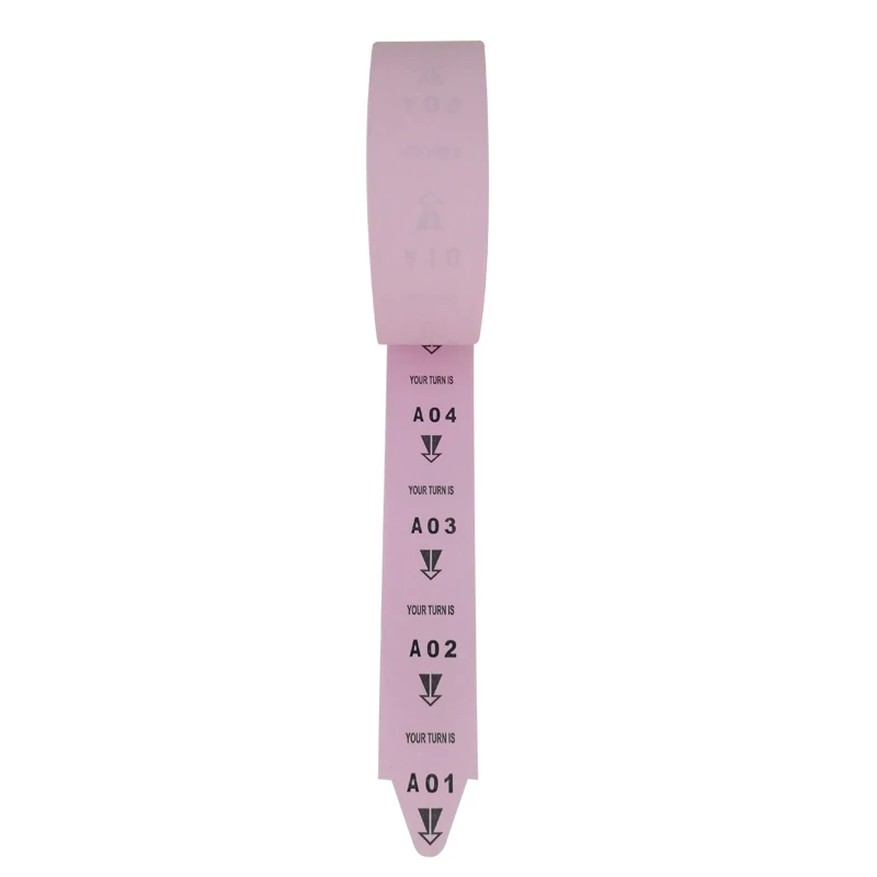 Pink with A00-E99 2 рулона/упаковка Turn o matic Беспроводная система вызова очереди билетная бумага рулон номер A00-E99 - Цвет: Pink with A00-E99