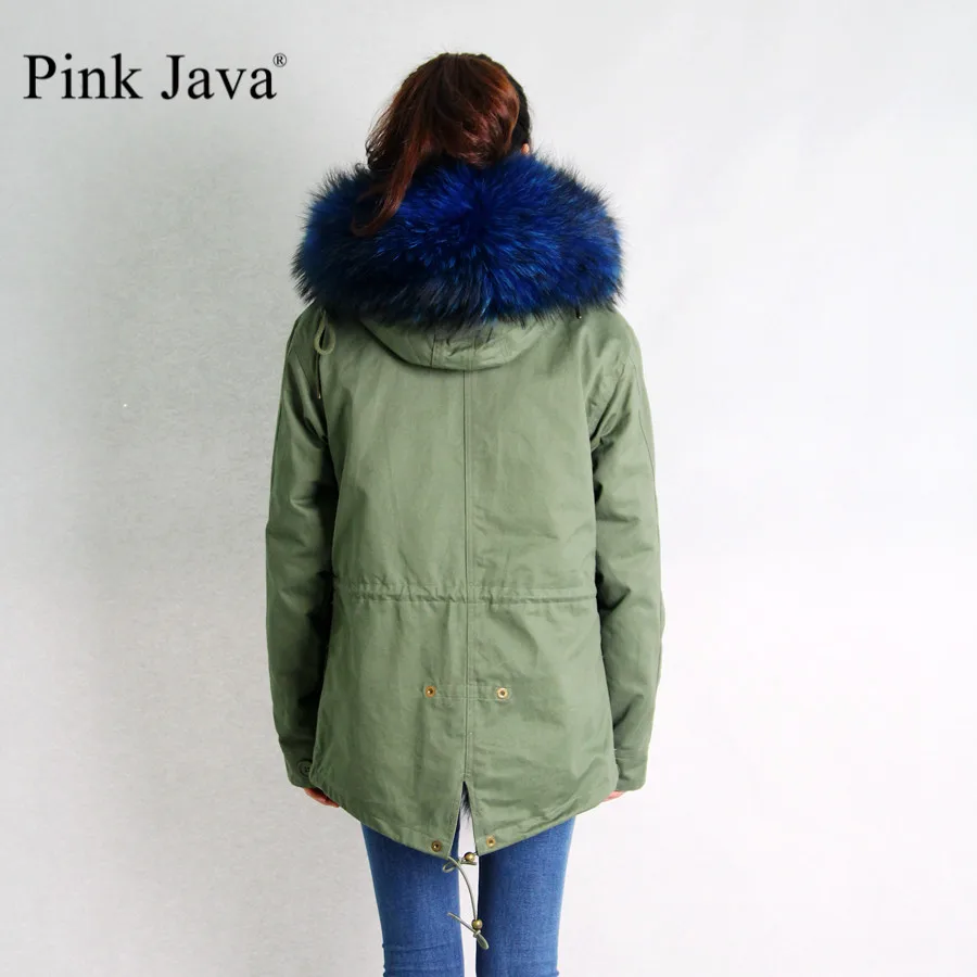 QIUCHEN 8030 2018 Winter Outwear Real Fox Fur Lined Parka With Natural Big Size Raccoon Collar Trim women winter coat | Женская одежда