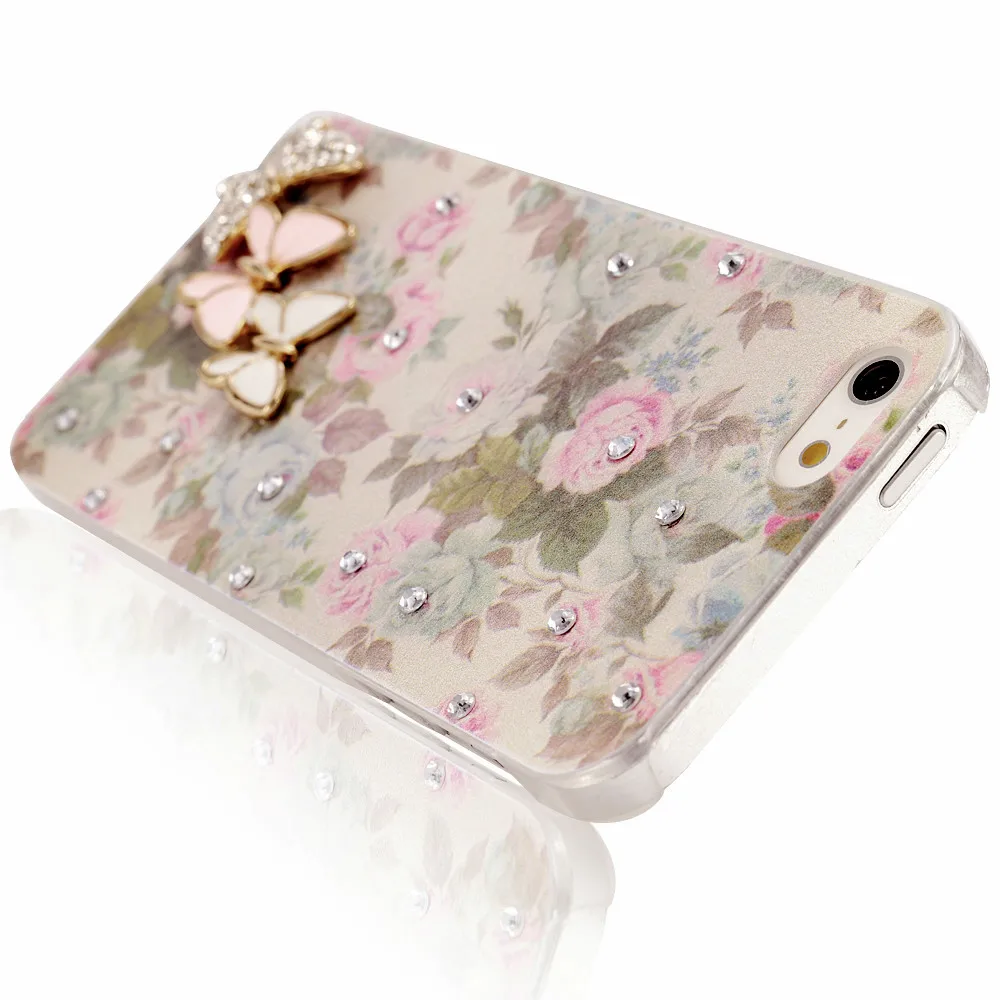 YOKIRIN для iPhone 5 5S SE 3D Бабочка Bling алмаз мобильный телефон защитный жесткий чехол 6