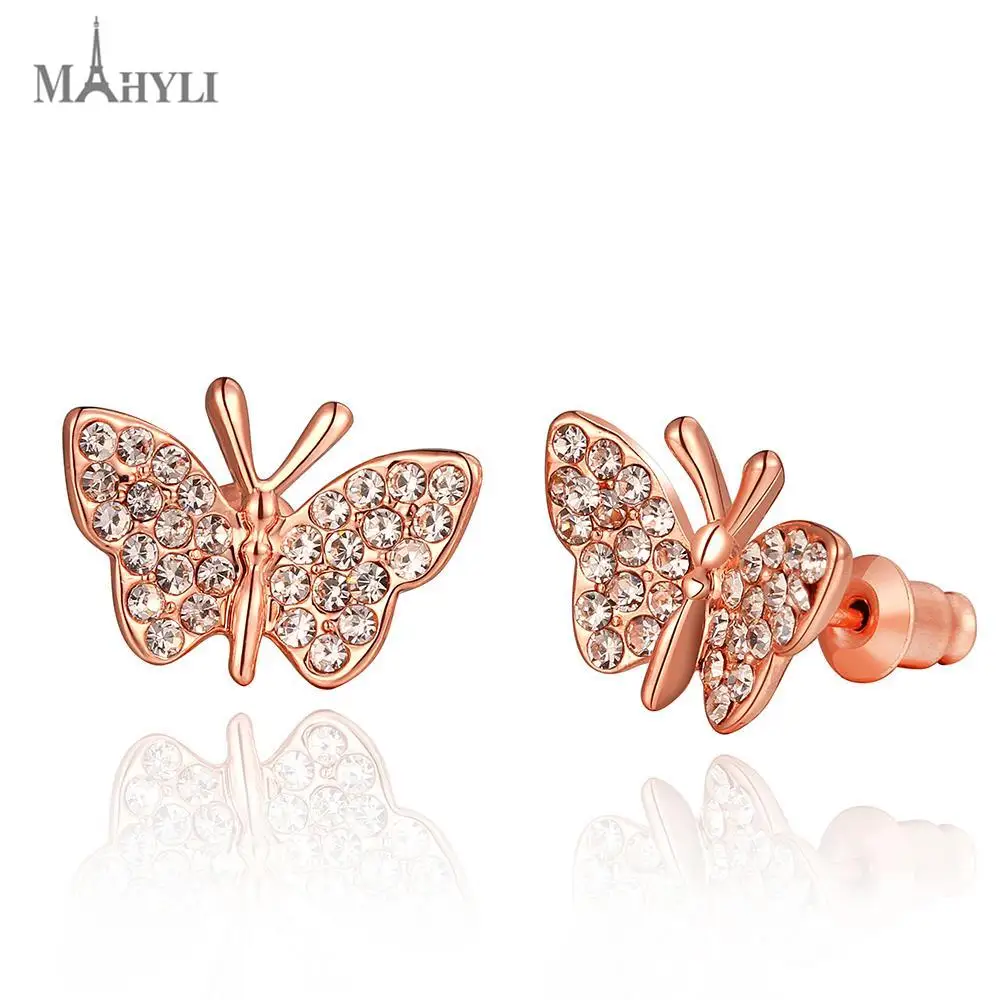 MAHYLI Никель Освобождает Противоаллергические 18 К Настоящее Позолоченные CZ