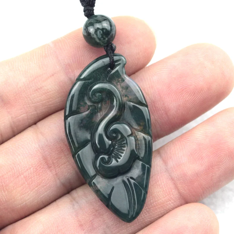 

21x42mm natural agate moss agate pendant natural stone pendant DIY jewelry carved jewelry for woman wholesale!