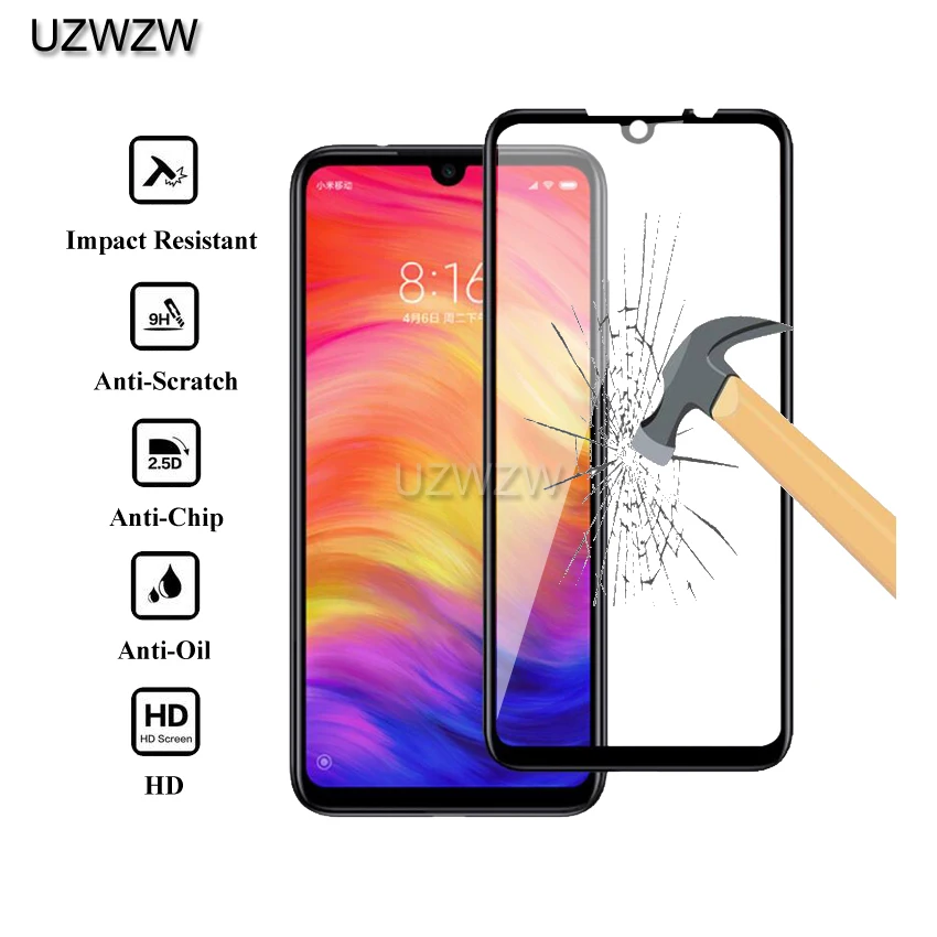 2 шт полное покрытие из закаленного стекла для Xiaomi Redmi Note 7/Redmi Note 7 Pro, Защитное стекло для экрана