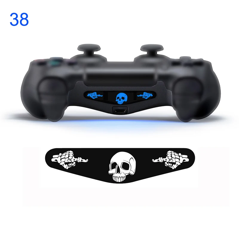 2 шт. #38 череп и средний палец ПВХ наклейка кожа на заказ для Playstation 4 светодиодная