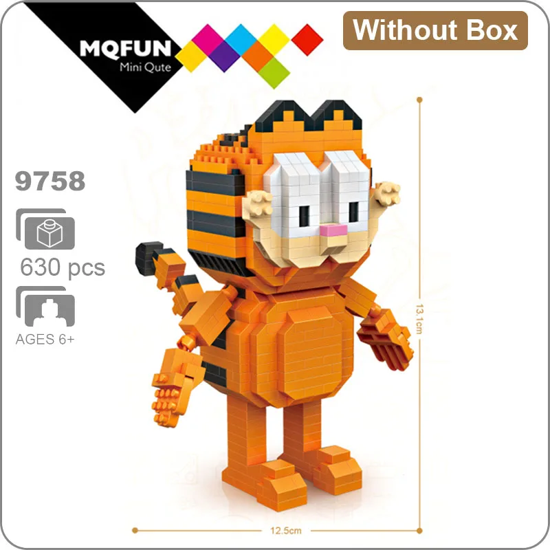 LOZ 9758 Without Box LOZ Kawaii фильм мультфильм кошка собака животное Оди Гарфилд мини пластиковые строительные блоки фигурки Развивающие игрушки DIY модель подарок - Цвет: LOZ 9758 Without Box