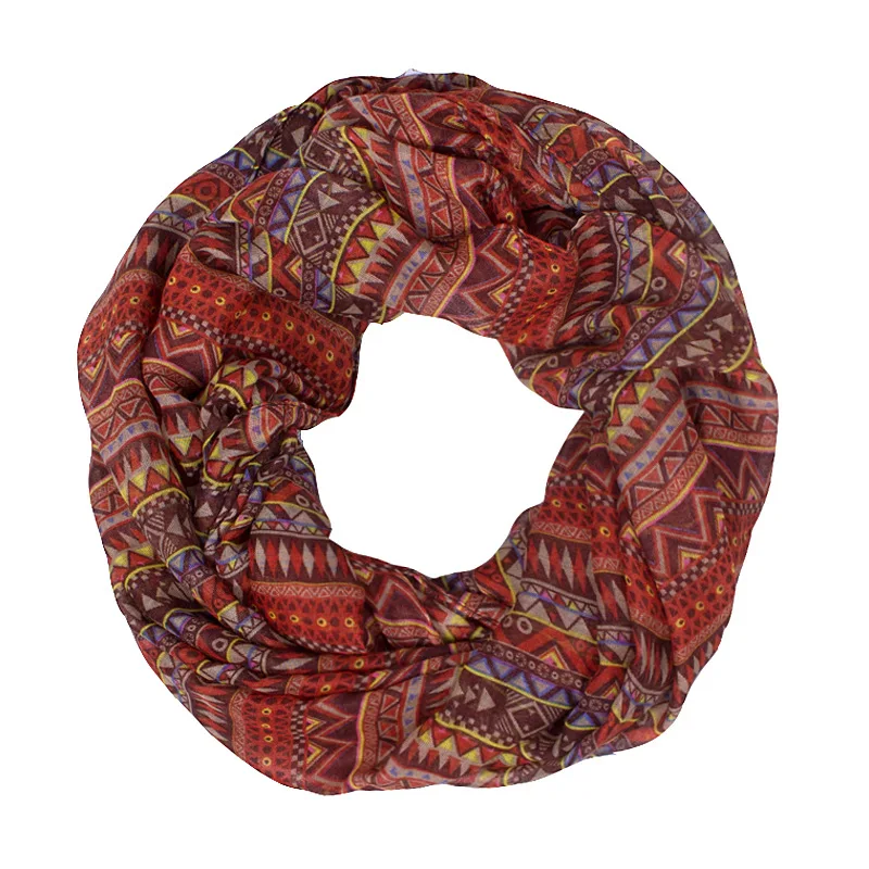 

2017 Fashion Classic Paisley Infinity Women Scarf Diamond Brown and Orange Ring Loop Shawl Warm Winter Soft Long Size 180*100cm