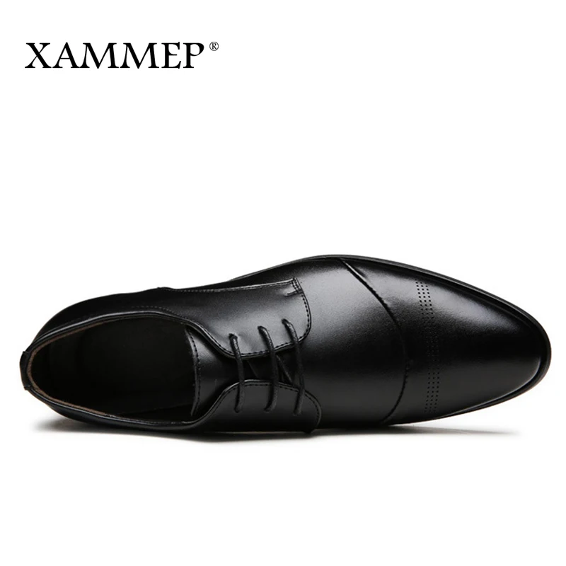Туфли Xammep мужские классические сплит-кожа заостренный носок формальные большие