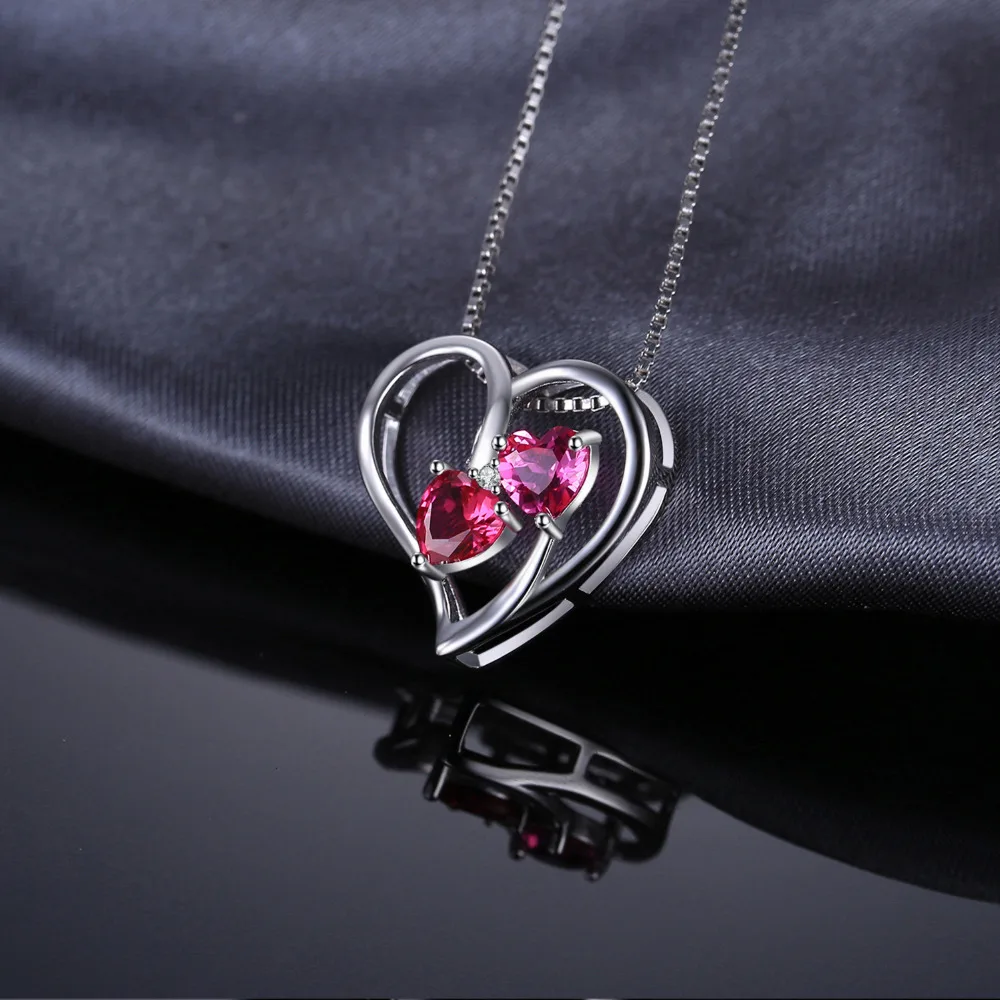 Jewelrypalace любовь 1.2ct сердца создано ruby розовый сапфир &quotКулон 925 Серебряная свадьба