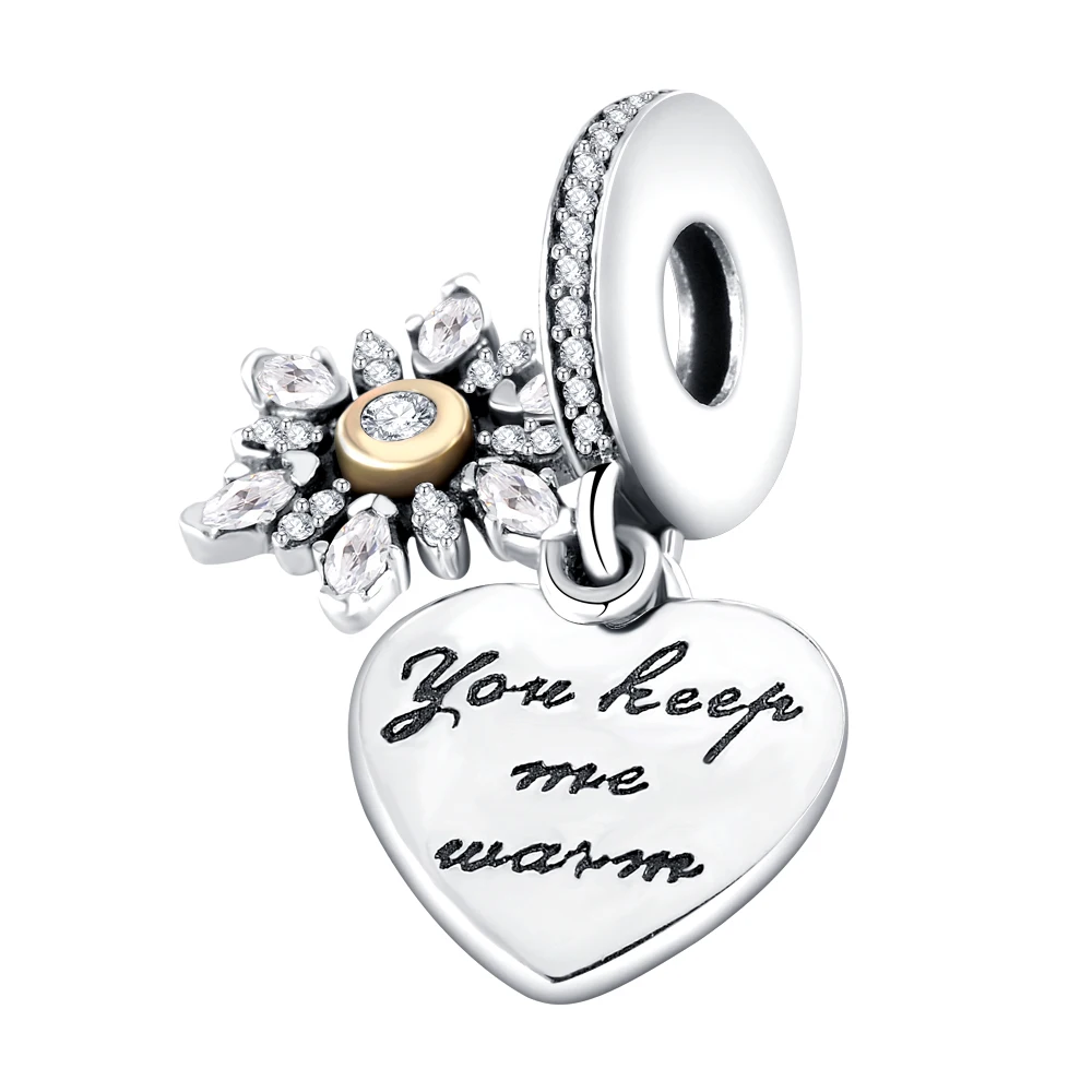 DIY кулон бусины в форме сердца серебро 925 пробы Висячие Подвески Fit Pandora Браслет