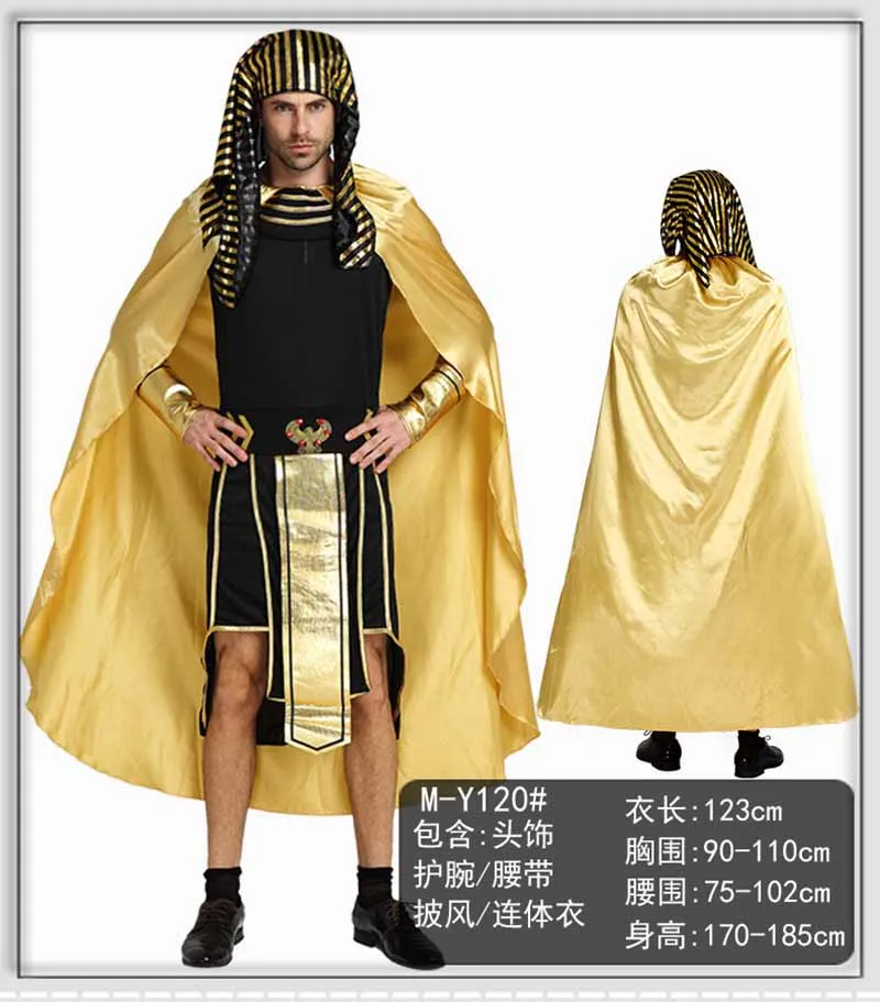 

2019 New Fantasia Male Adult Egyptian Costume Carnival Halloween Cosplay Egyptian Pharaoh King Costume Men Fancy Dress Costume