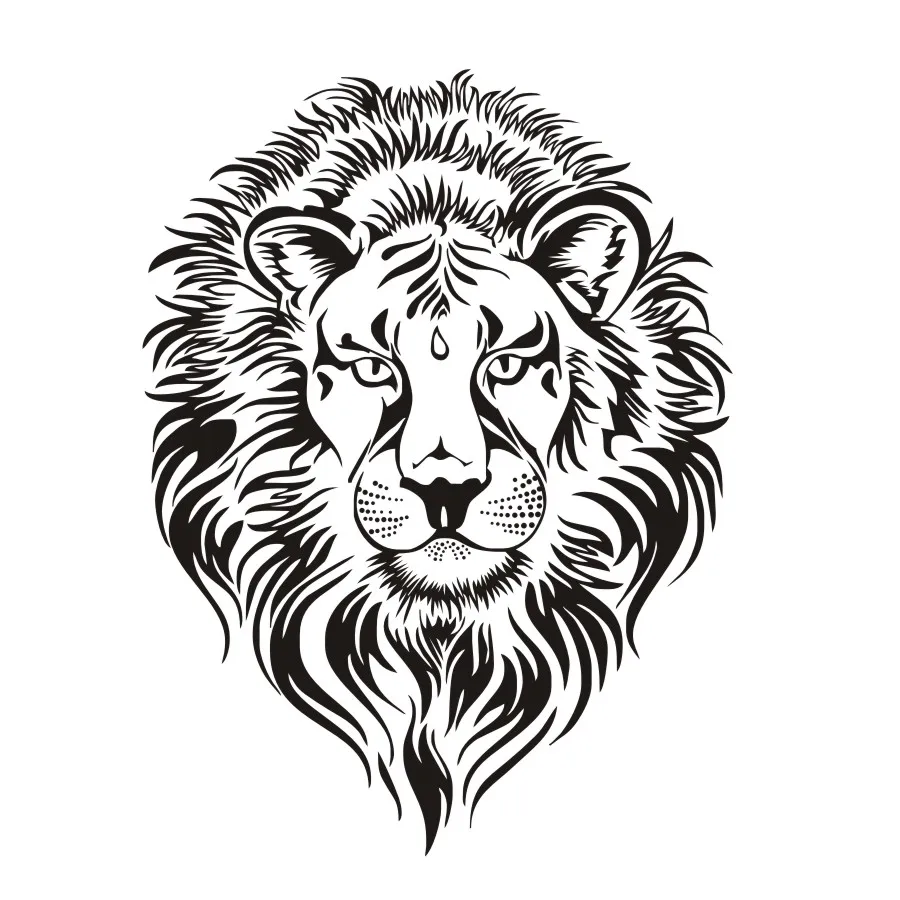 Lion Head Hollow Out Wall Sticker Living Room Sofa Background Kids Decoration Decorative Vinyl Removable Animal Mural | Дом и сад