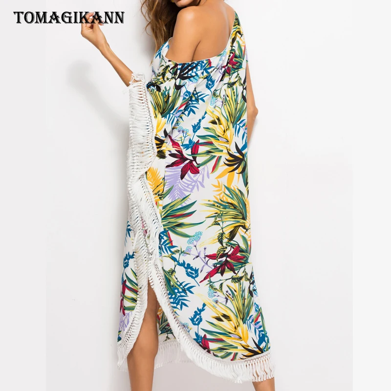 2019 Мода кисточкой плечо по диагонали лиственным принтом для девочек до середины