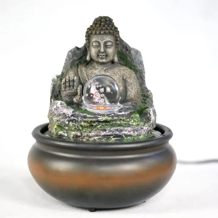 Водное оформление креативный маленький фонтан Fengshui с круглым дизайном Будды |