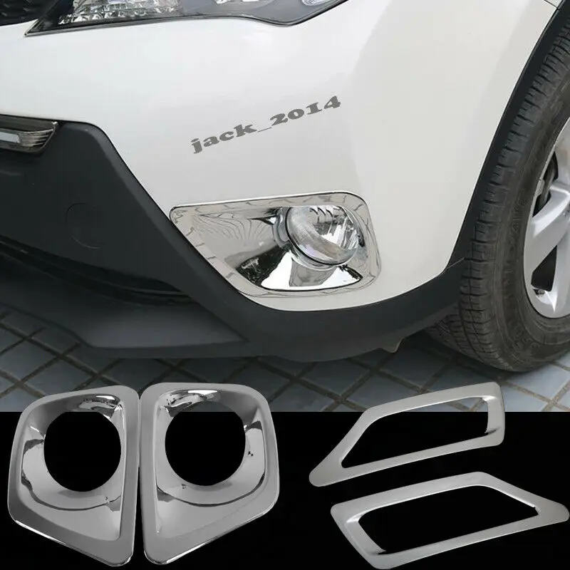 

ABS передняя + задняя противотуманная фара светильник накладка отделка для Toyota RAV4 2013 2014 2015